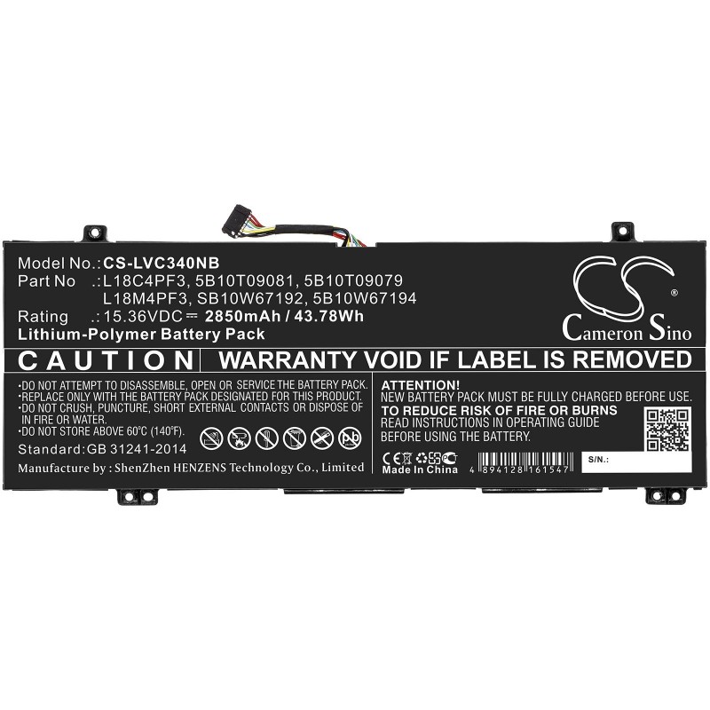 Батерия за лаптоп LENOVO IdeaPad C340-14API  L18C4PF3 15.36V 2850mAh LiPo CAMERON SINO, CS-LVC340NB