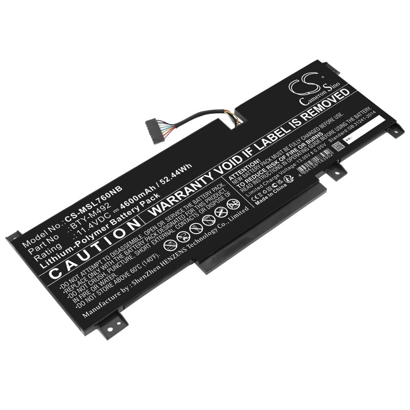 Батерия за лаптоп MSI Katana GF76 11UD-050  CS-MSL760NB  BTY-M492 11,4V 4600mAh CAMERON SINO, CS-MSL760NB