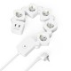 HAMA Разклонител 5 гнезда, USB-A 12 W, гъвкав, превключвател, 1,4 м, бял, HAMA-223190