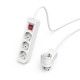 Разклонител HAMA Power strip, 3 гнезда, 1.4м, Допълнителен контакт, Бутон вкл/изкл