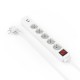 Разклонител HAMA USB 3.4A, 5 гнезда, 2x USB, 3400mA,1.4м, 3680W, Бял, HAMA-223183