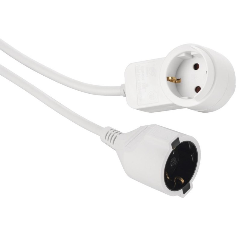 Удължителен кабел HAMA Powerplug, Допълнителен контакт, 3.0 m, Бял-HAMA-133801