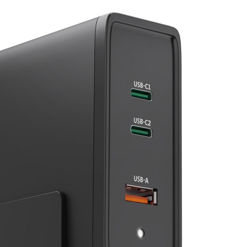 HAMA Зарядна станция 140W, USB-C, 3 порта, GaN, Power Delivery (PD)