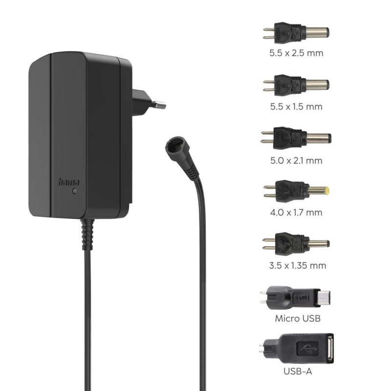 Hama Универсално захранване, регулируемо, 2250mA, 27W, max. 12V, 7 адаптера
