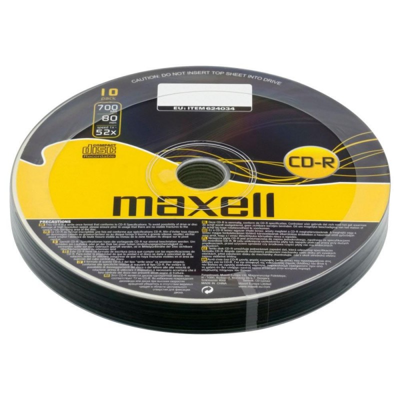 CD-R80 MAXELL, 700MB, 52x, 10 бр-ML-DC-CDR80-10