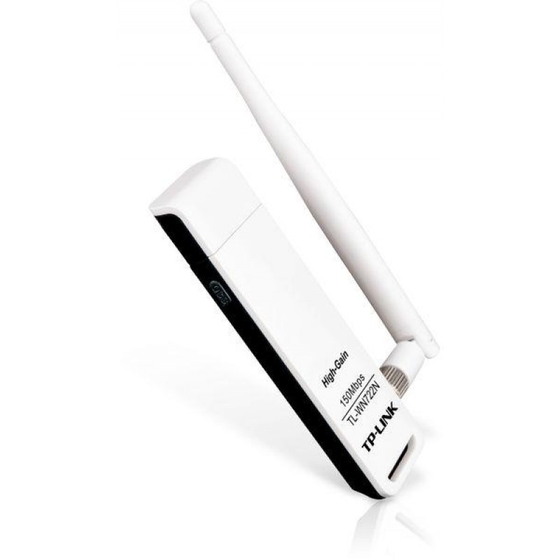 Безжичен адаптер TP LINK TL-WN722N, USB, 2T2R, 2.4Ghz, 802.11n/g/b-TP-TL-WN722N