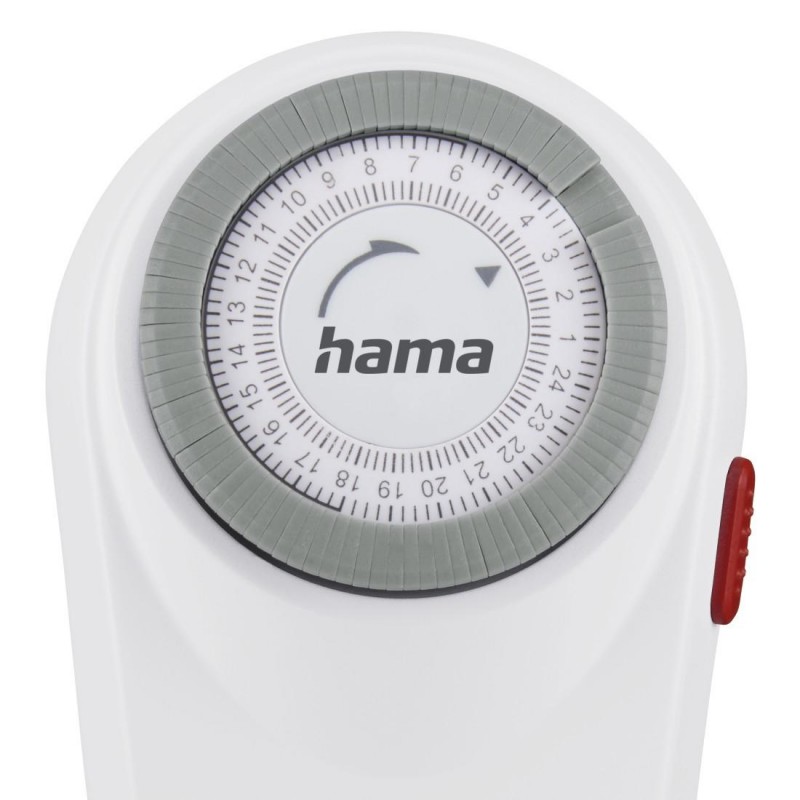 Hama "Curved" механичен таймер за закрито, 15-минутни интервали, бял, HAMA-223302