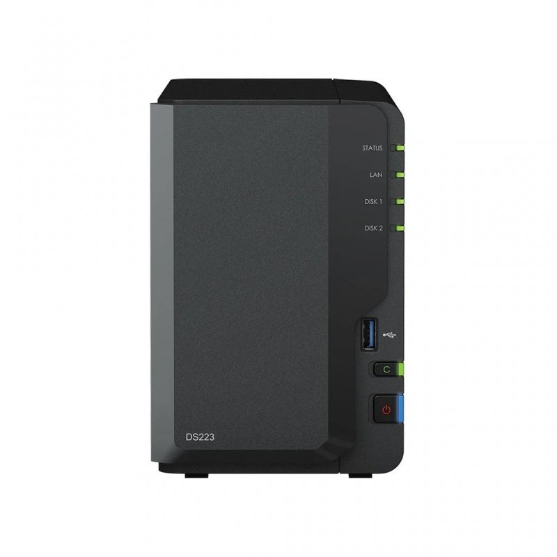 Мрежов сторидж Synology DS223, За 2 диска, До 108TB, 4GB, Гигабит, USB3.2, SYNOLOGY-NAS-DS223