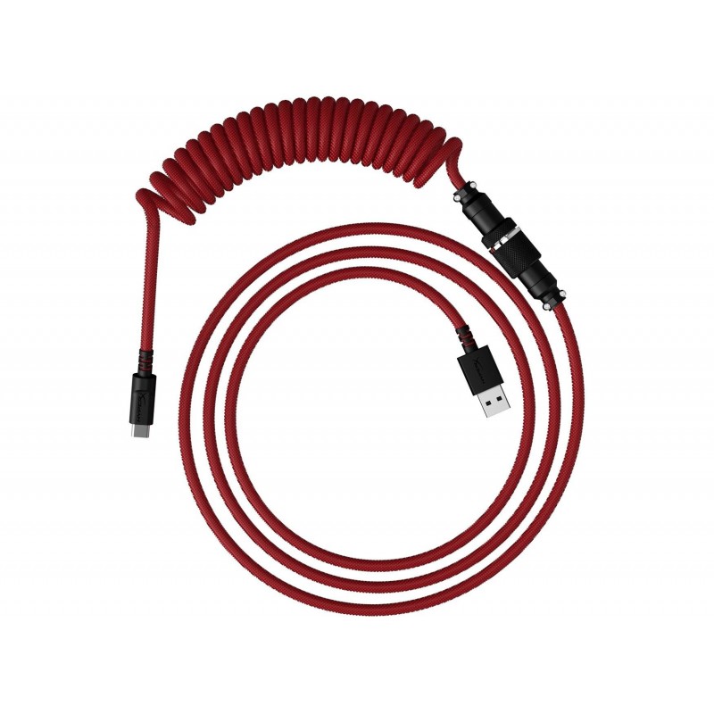 Кабел за клавиатура HyperX Coiled Cable USB-C Red-Black, HX-ACC-USBC-RED-BL