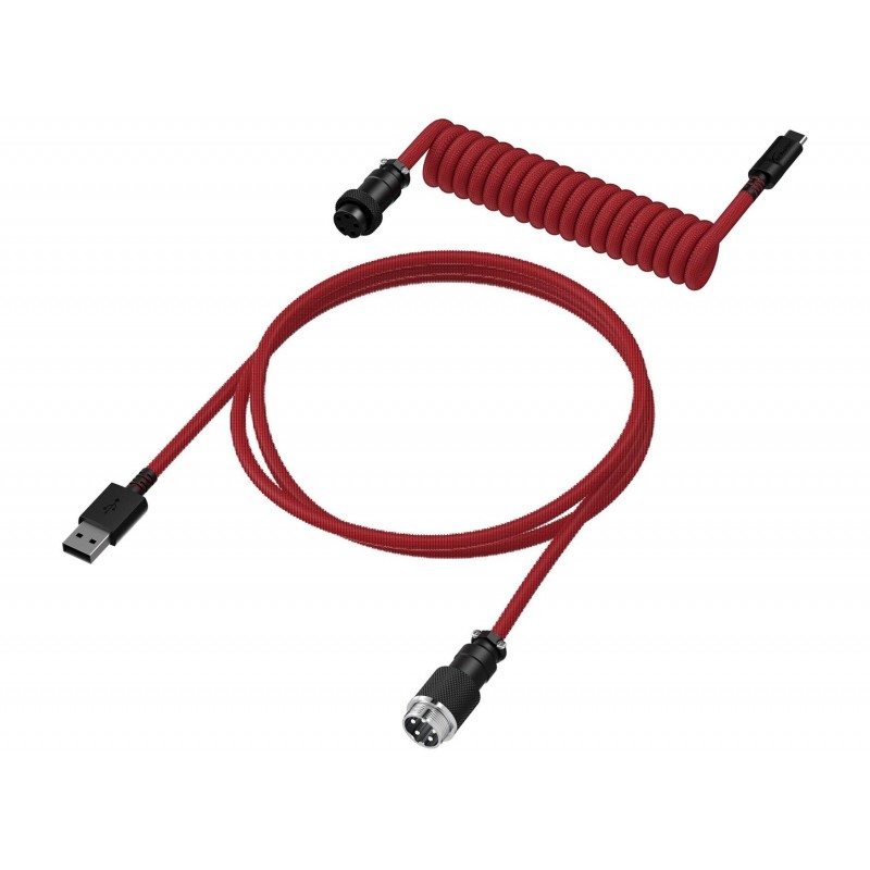 Кабел за клавиатура HyperX Coiled Cable USB-C Red-Black, HX-ACC-USBC-RED-BL