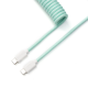 Кабел за клавиатура Keychron Coiled Aviator Straight Custom USB Cable, USB-C - USB-C, Mint, KEYCHRON-ACC-CAB-18