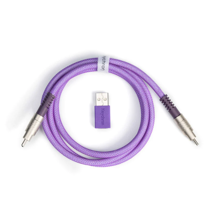 Кабел за клавиатура Keychron Double-Sleeved Geek USB-C - USB-C, Purple, KEYCHRON-ACC-CAB-23