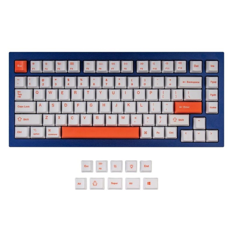 Капачки за механична клавиатура Keychron Orange 92-Keycap Set PBT Dye-Sub US Layout, KEYCHRON-ACC-JM-70