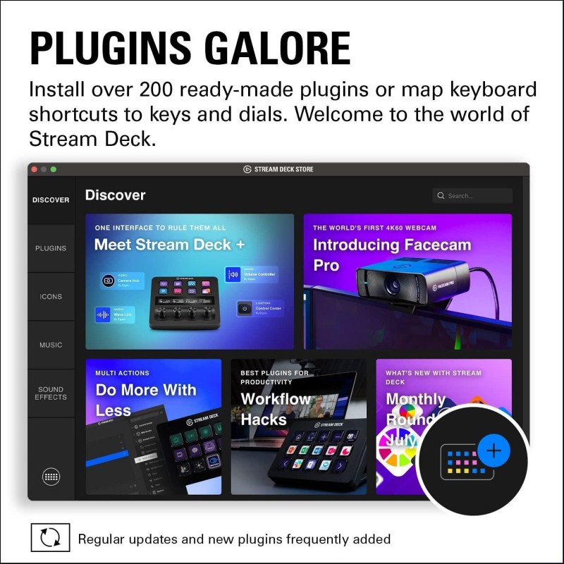 Контролер Elgato Stream Deck Plus - LCD Touch Panel, ELGATO-10GBD9901