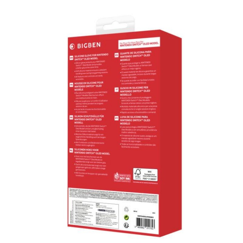 Силиконов защитен калъф Big Ben Silicon Glove, сив (Nintendo Switch OLED), NC-SWITCHOGLOVEGREY