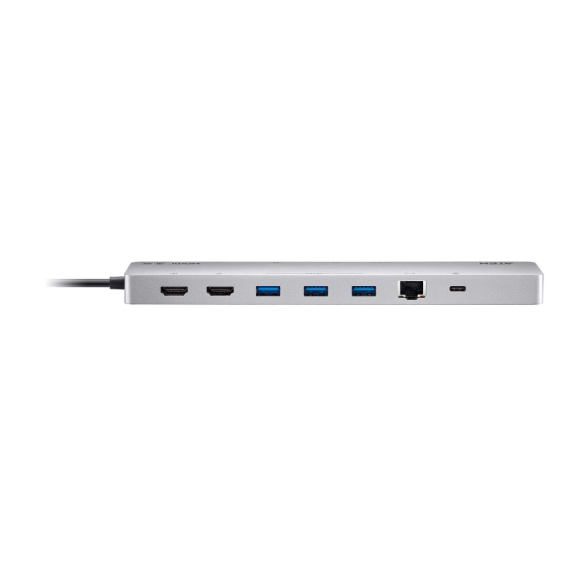 ATEN Докинг 11-in-1 USB-C Multiport Dock + Power Pass-Through, 2 x HDMI, LAN,3.5mm, USB-C, SD Card , microSD, 3 x USB 3.2