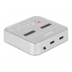 Докинг станция Delock, 1 x M.2 NVMe SSD + 1 x M.2 SATA SSD, SD Express Card Reader, Клониране
