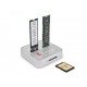 Докинг станция Delock, 1 x M.2 NVMe SSD + 1 x M.2 SATA SSD, SD Express Card Reader, Клониране, DELOCK-64138