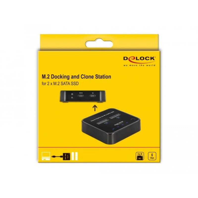 Докинг станция Delock M.2, 2 x M.2 SATA SSD, Клониране, DELOCK-64178