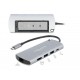 Докинг станция Delock USB-C с M.2 слот за SSD - HDMI 4K30Hz, Gigabit LAN, 2xUSB-A, USB-C, Сив, DELOCK-87767