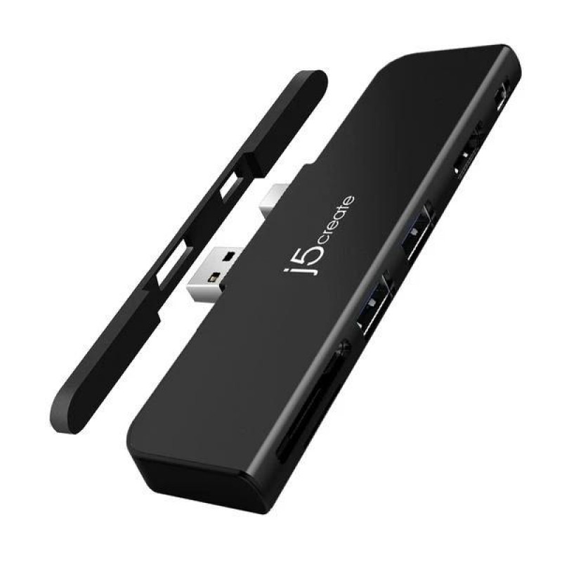 Докинг станция j5create JDD320B, за Surface Pro 4/5/6, USB-A Mini DP, Черен-J5-JDD320B