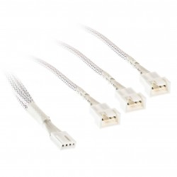 Кабел Kolink PWM 1-3 Сплитер - 35 cm, оплетен, Бял