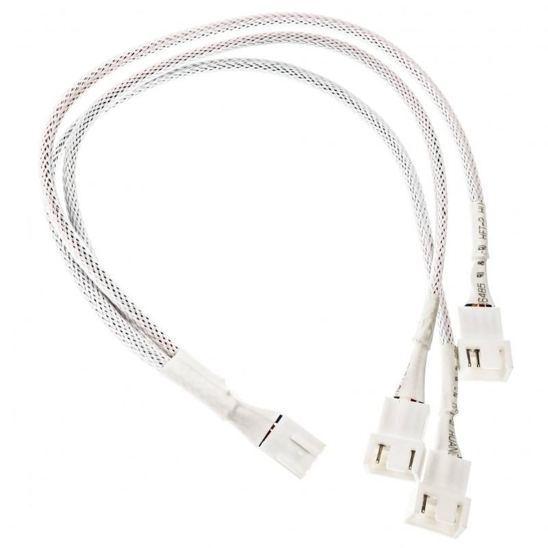 Кабел Kolink PWM 1-3 Сплитер - 35 cm, оплетен, Бял, KOLINK-AC-ZUAD-1632
