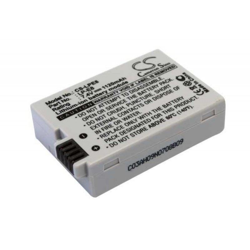 Батерия за апарат Cameron Sino LP-E8, 7.4V, 1120mAh, Canon EOS Rebel T2i, T3i, T4i, T5i, EOS 600D, 550D, 650D, 700D, Kiss
