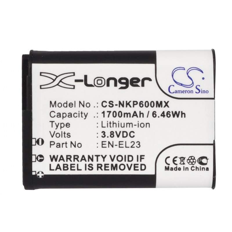 Батерия за апарат NIKON EN-E23  Coolpix P600; P900  LiIon 3,8V  1700mAh  Cameron Sino, CS-NKP600MX