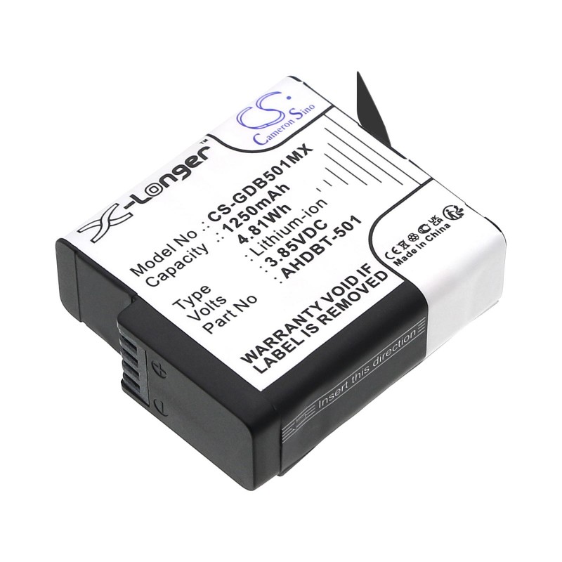 Батерия за камера GOPRO Hero 5; Hero 6; Hero 7; Hero 8   AHDBT-501  3,85V 1250mAh   LIIon Cameron Sino, CS-GDB501MX