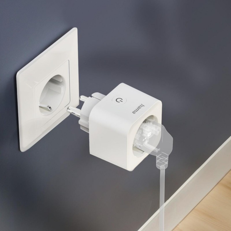 HAMA Смарт мини  WiFi контакт 3680W, 16A с прил. за измерване на ен.консумация