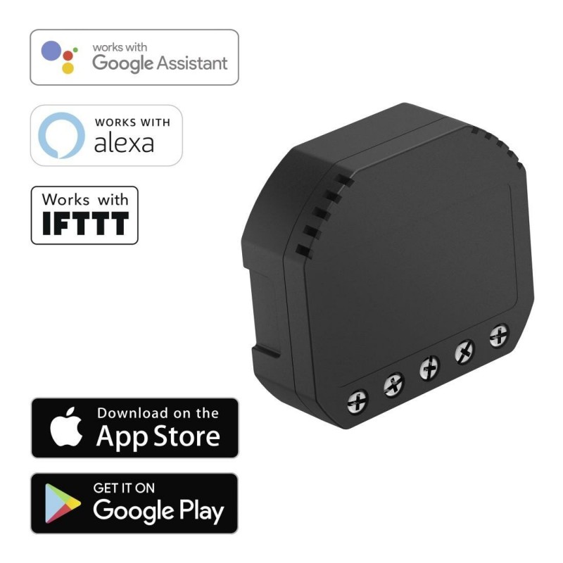 Wi-Fi превключвател HAMA 176556, за освтление и контакти, Alexa, Черен-HAMA-176556