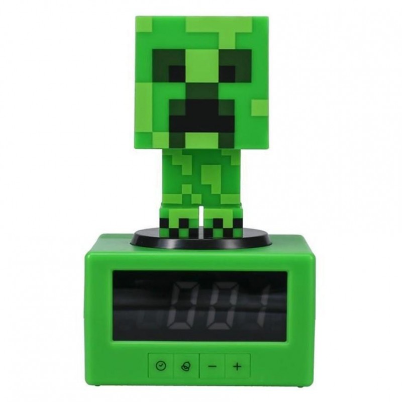 Часовник с аларма Paladone: Minecraft - Creeper Icon Alarm Clock, PP11369MCFV3, PD-093713