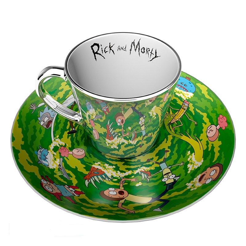 Комплект ABYSTYLE RICK AND MORTY Mirror mug & plate set Portal, Чаша, Подложка, ABYSTYLE-MMP007