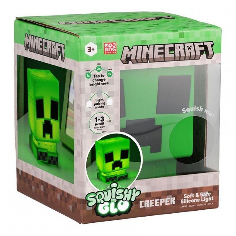 Лампа Paladone: Minecraft - Creeper SquishyGlo Silicone Light Rechargeable, PP14710MCF, PD-104473