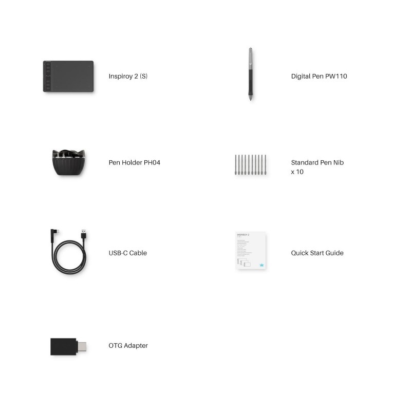 Графичен дисплей таблет HUION Inspiroy 2 S, 5080 LPI, Розов, HUION-TAB-H641P-PINK