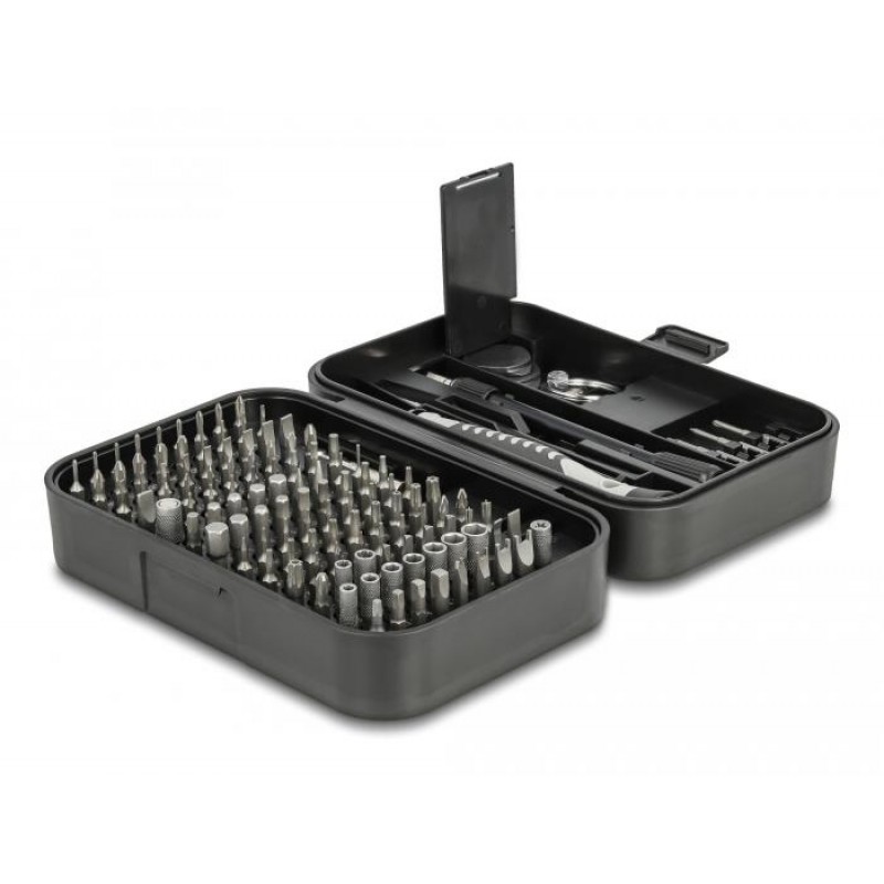 Комплект отвертки DeLock 64167, 130 части, S2, Калъф, DELOCK-64167