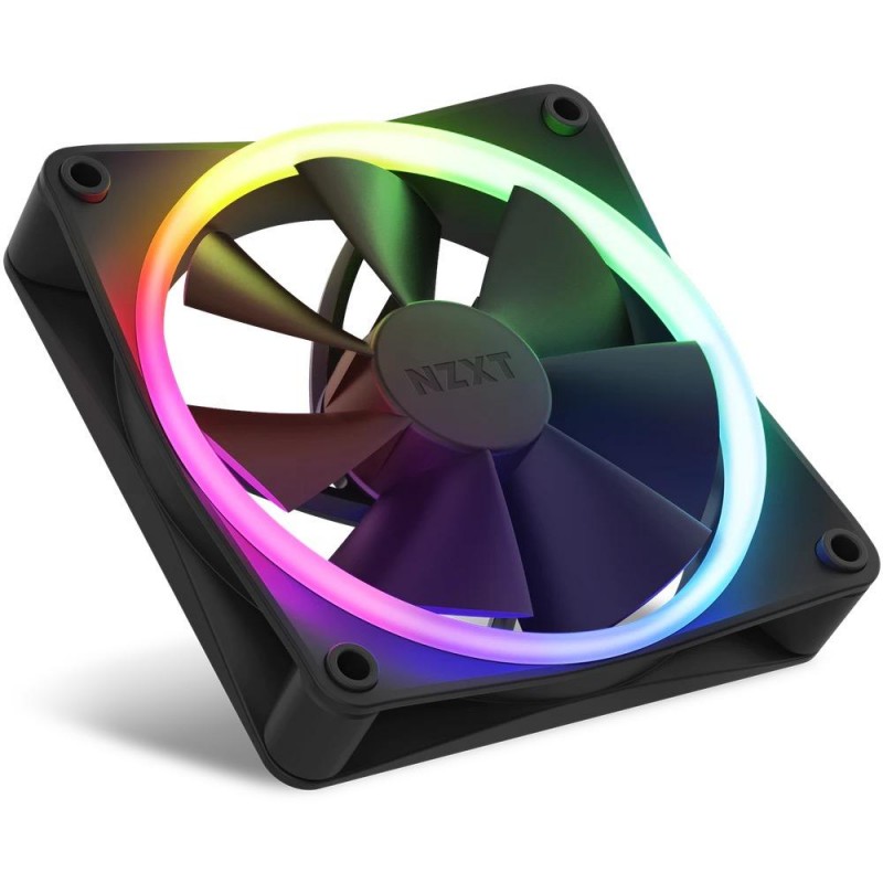 Комплект вентилатори NZXT F120 RGB Black 3 броя и NZXT RGB контролер, NZXT-FAN-RF-R12TF-B1