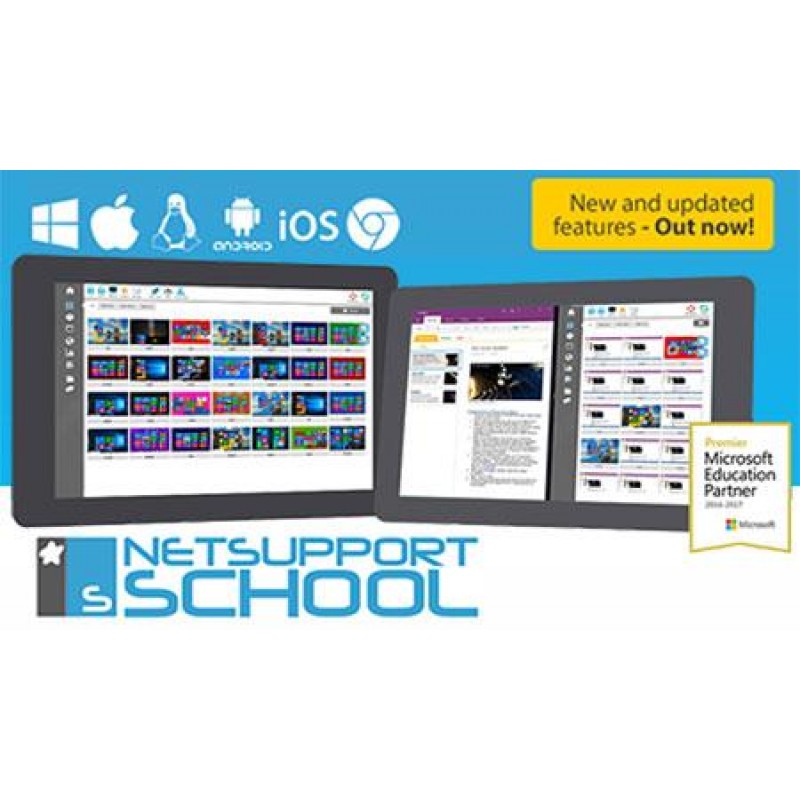 Софтуер за управление работата в класна стая Netsupport school NSS ver.14 +поддръжка за 3