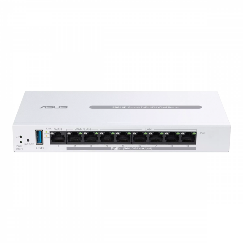 Гигабитов рутер ASUS ExpertWiFi EBG19P - PoE, 8x10/100/1000, 1xWAN Primary AiMesh, ASUS-RT-EBG19P