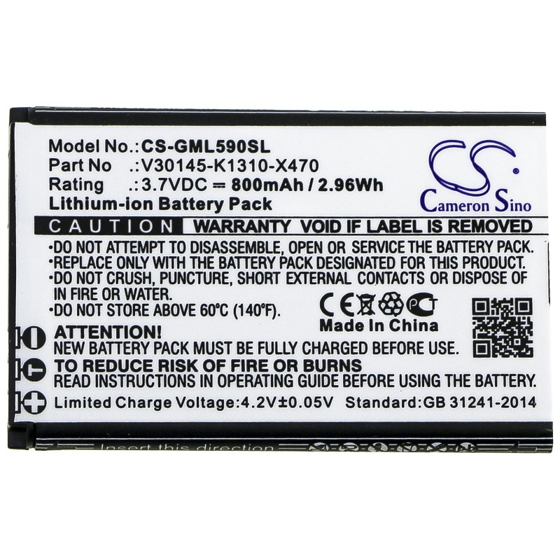 Батерия за мобилен телефон Gigaset GL390, GL590 V30145-K1310-X470  LiIon 3,7V 800mAh CAMERON SINO, CS-GML590SL