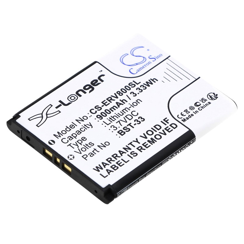 Батерия за мобилен телефон Sony Z800, G700, K800i, Z750 BST-33 LiIon  3,7V 900 mA Cameron Sino, CS-ERV800SL