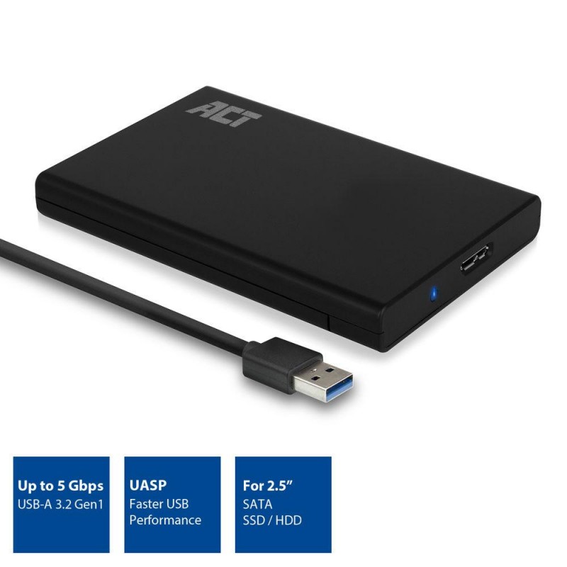 Чекмедже за твърд диск ACT AC1215, 2.5, USB 3.0, Черен, EWENT-ACT-RACK-AC1215