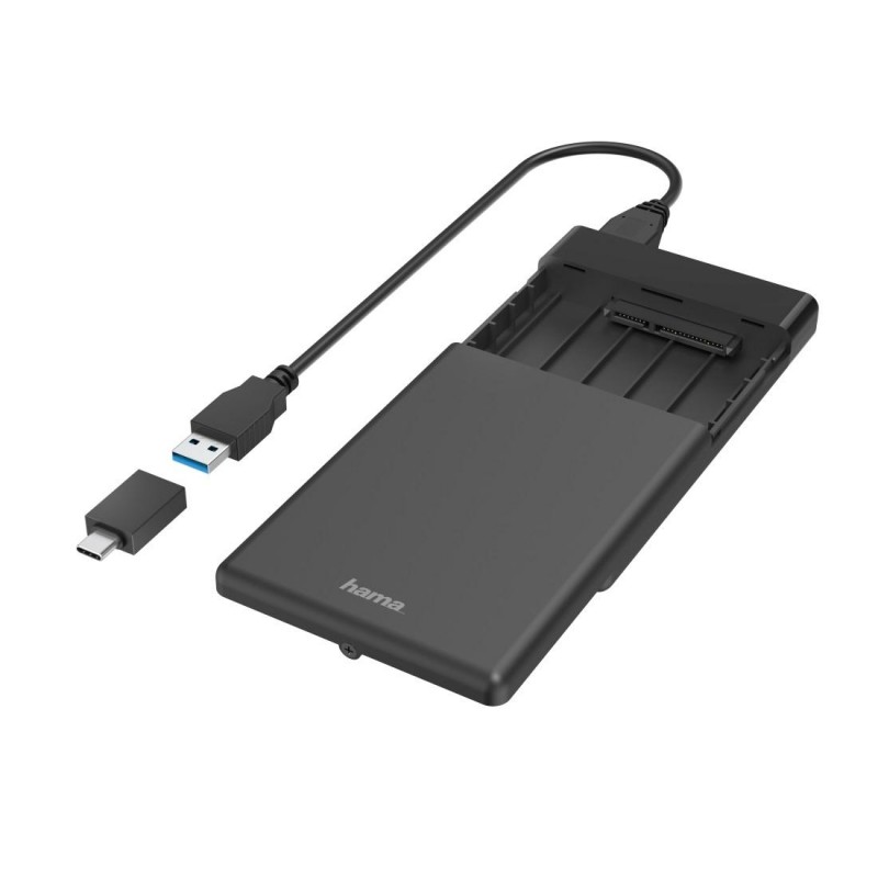 Чекмедже за твърд диск HAMA, 2.5, SSD, HDD, USB 3.2 Gen 1, SATA III, Черен, HAMA-200760