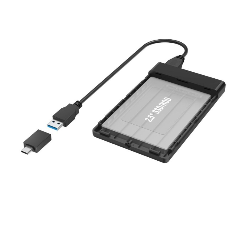 Чекмедже за твърд диск HAMA, 2.5, SSD, HDD, USB 3.2 Gen 1, SATA III, Черен, HAMA-200760