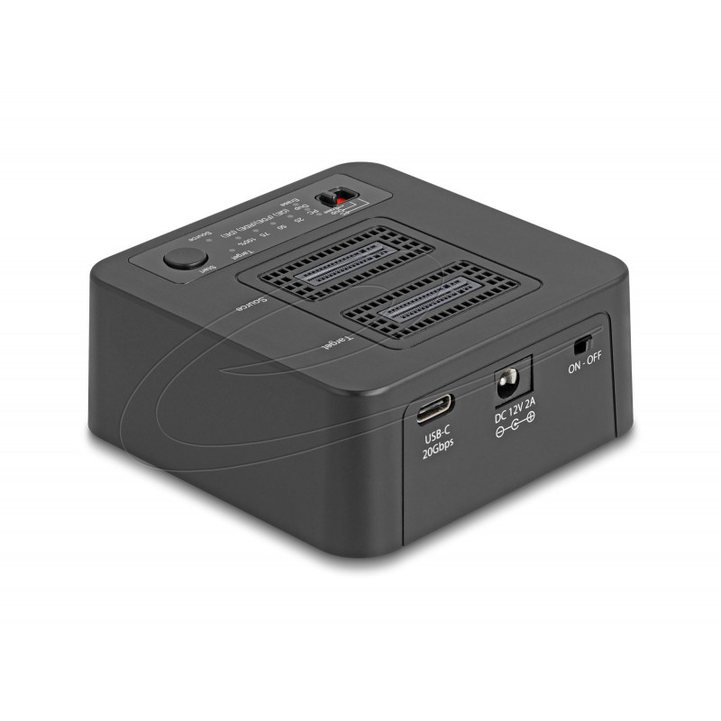Delock M.2 Докинг станция за 2 x M.2 NVMe, клониране,изтриване, до 20 Gbps, USB-C, адаптер