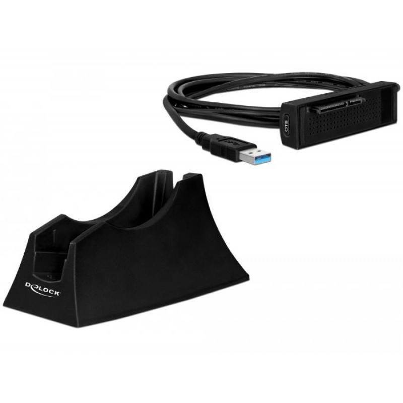 Външна докинг станция Delock, За 2.5″ / 3.5″ SATA HDD / SSD, Backup функция, DELOCK-61858