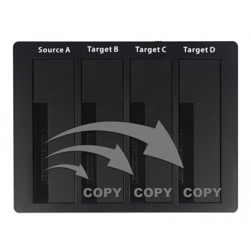 Външна докинг станция Delock, За 4 x HDD/SSD, USB, Функция за клониране, 5 Gbps, DELOCK-64063