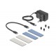 Външно чекмедже Delock 42027, За 2 x M.2 NVMe PCIe SSD, USB 20 Gbps, Клониране, DELOCK-42027