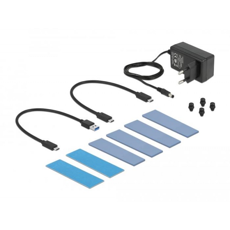 Външно чекмедже Delock, За 2 x M.2 NVMe PCIe SSD, USB-C, Клониране, DELOCK-42010